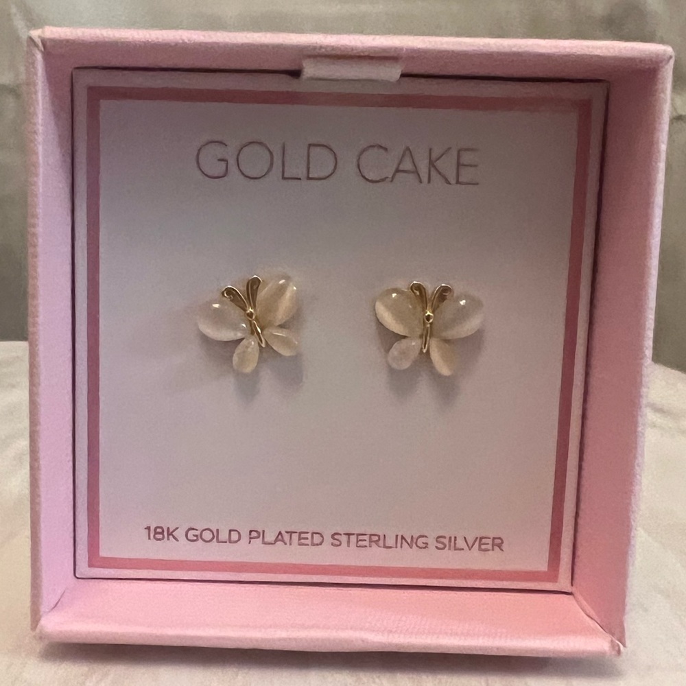 Gold Cake Butterfly Earrings